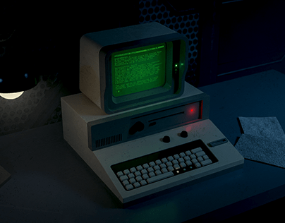 Computer retro sci-fi