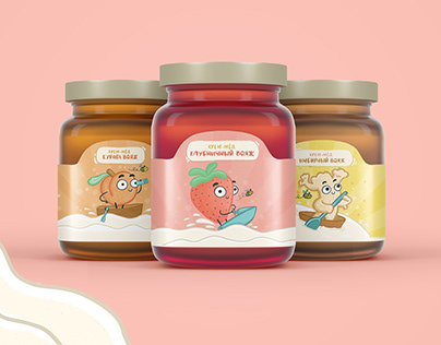 Серия иллюстраций для упаковки деликатесного крем-меда