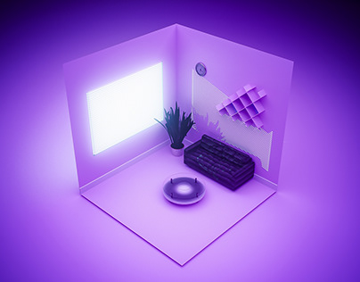 Lowpoly Room in Cinema 4D & Redshift free Project