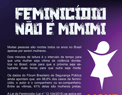 Anúncio: Feminicídio Não é MIMIMI