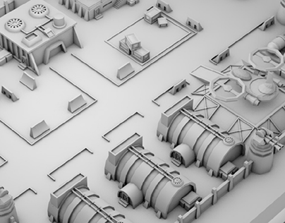 Low Poly / Military Base / Game Asset