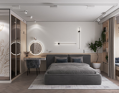 Дизайн-визуализация спальни в современном стиле