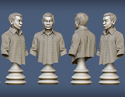 Rodrigo Duterte - Chess bust model