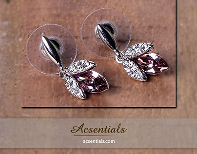 Pink Swarovski Crystal Drop Earrings