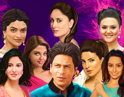 Digital Painting Bollywood Stars Collections