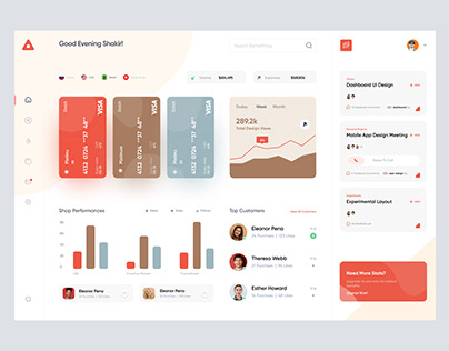 Dashboard ui concept for a finance management app