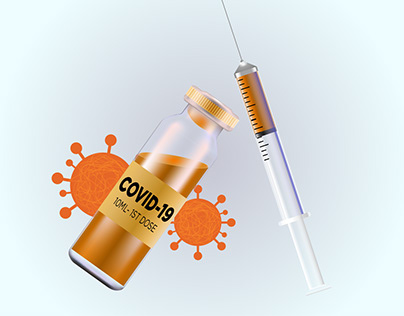 Vaccine With Syringe - Covid 19 Vaccination Vector