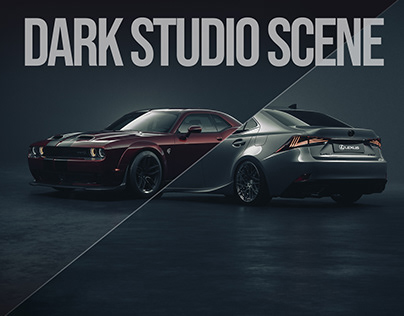Dark Studio Scene for automotive rendering
