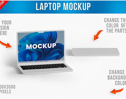 Open and Closed Laptop Mockup