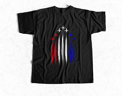 Womens Red White Blue Air Force Flyover t-shirt design