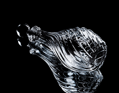 shaped glass bottle| 3D Glass CGI