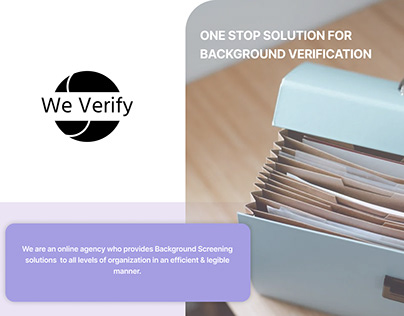 We Verify - Background Verification Website UI/UX
