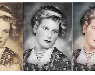 Old Photo Restoration. Manual edit with AI processing.