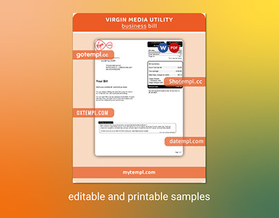 Virgin Media utility business bill template