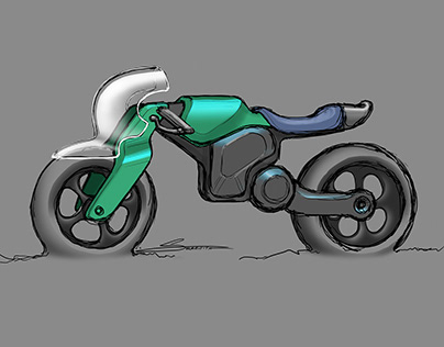 Futuristic Cyber Racer Concept Motorcycle