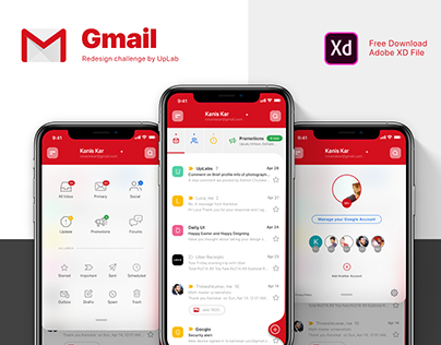 Gmail e-mail client Redesigning challenge - UI/UX