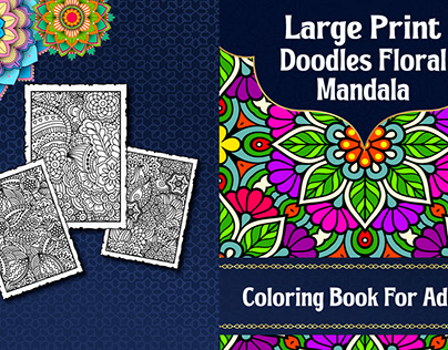 Large Print Floral Mandala Coloring Book For Adult