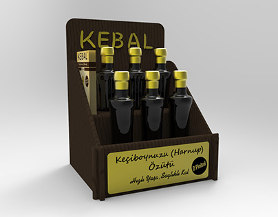 Kebal Carob Syrup Package and Display Stand
