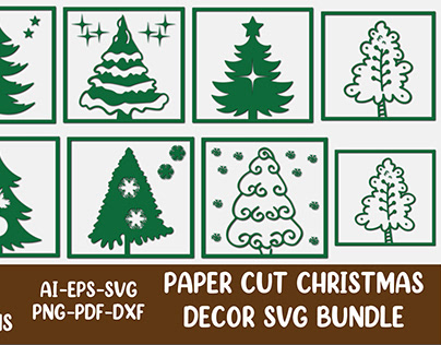 Paper Cut Christmas Decor SVG Bundle