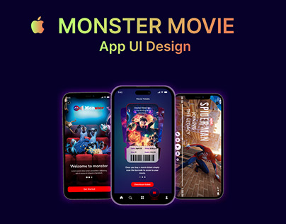 Monster Movie UI Design (Movie ticket booking app)