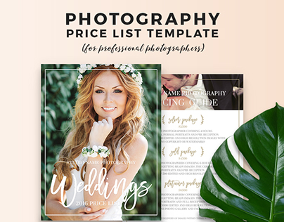 Wedding Photography Price List Photoshop Template