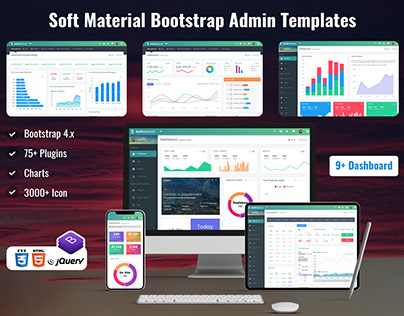 Soft Material – Bootstrap 4 Admin Templates With Admin