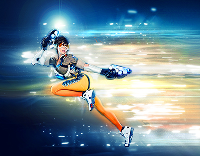 Tracer cosplay by Tasha, Overwatch Video Game Fan Art