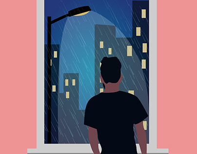 Illustration Rain Window