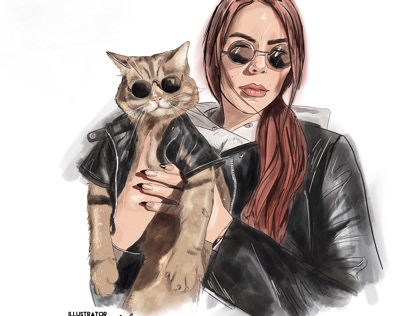 Портрет Насти и ее крутого кота