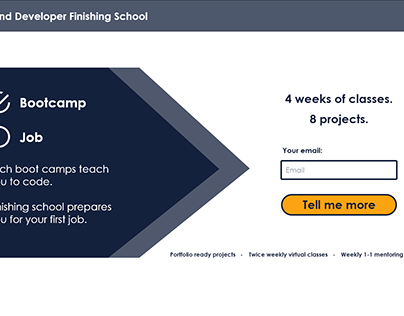 Landing Page for Frontend Developer Finishing School