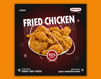 Delicious Fried Chicken Social Media Post
