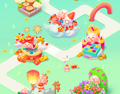 Leisure game - Flower Pig entrance icon 休闲游戏-花小猪入口图标