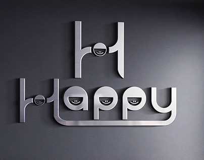 Happy Iconic + wordmark logo design
