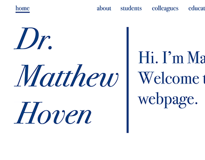 Dr. Matthew Hoven // web design