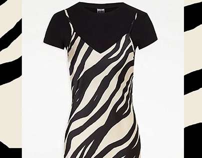 George G21 Womens Zebra Satin Top & Dress