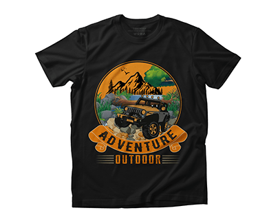 Off-roading jeep car t-shirt design