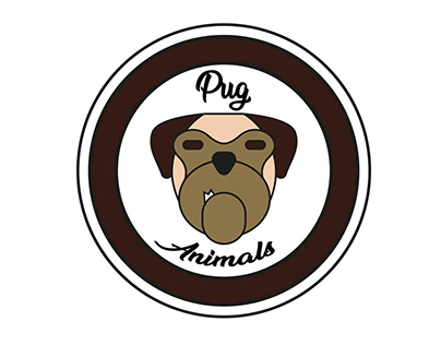 Pug Animals. Diseño de Logo e Ilustraciones