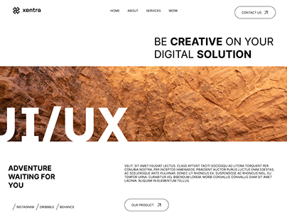 Xentra design Agency Landing page