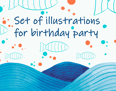Birthday party illustrations