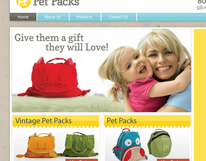 Pet Packs Web design comp