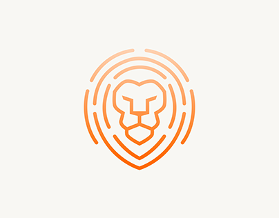 Lion and fingerprints logo design inspiration