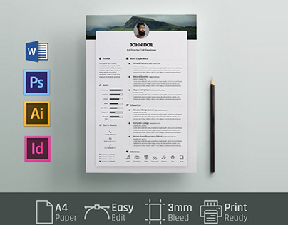 Free Resume Template with Word & PSD format