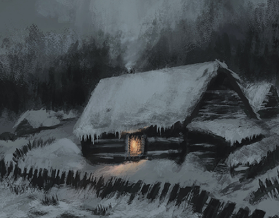 Snowy night sketch