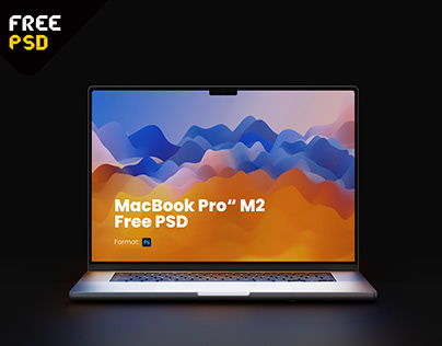 MacBook Front View Mockup Free PSD
