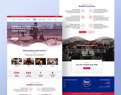 London based Music Academy Home Page Design