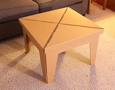 Corrugated Cardboard X-Frame Table
