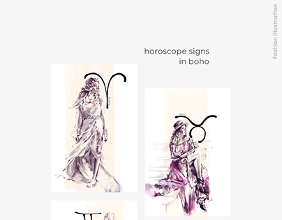 boho horoscope signs fashion illustration | гороскоп