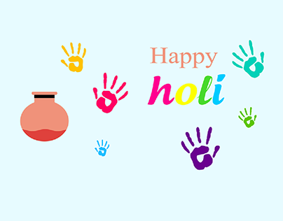 Happy Holi motion graphics simple animation