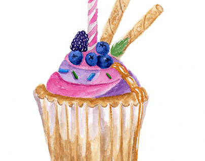 Watercolor Cupcakes