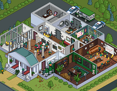 Project thumbnail - Isometric Pixel Art Bank for Crypto Project